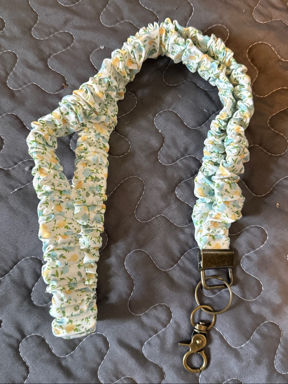 Blue Pattern Elastic Lanyard